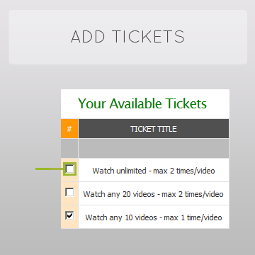 Create and Add Custom Pay Per View Video Ticket Options